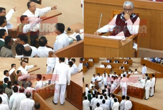 Chaos hits Tripura Assembly when CPI-M stressed illegal construction of TMC Bhawan : oppositions recall illegal CPI-M party offices ; Speaker becomes impatient  